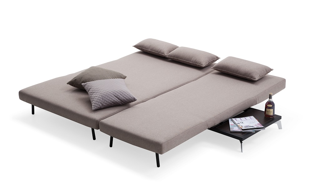 Truly Functional Fabric Convertible Pull Out Sofa Bed with Lounge - Click Image to Close