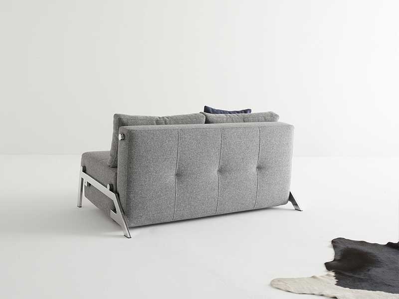 Light Grey Fabric Upholstered Contemporary Convertible Sofa Bed - Click Image to Close