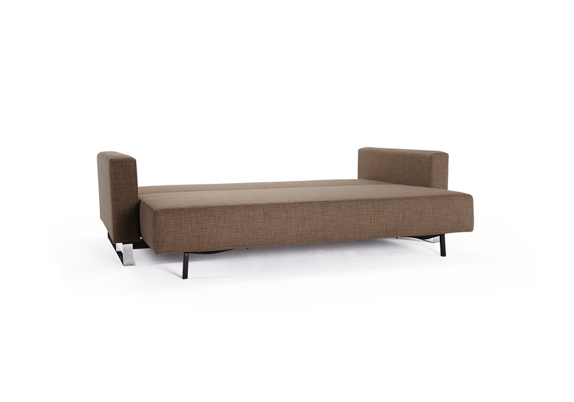 Begum Olive Upholstered Sofa Bed with Durable Chrome Legs - Click Image to Close