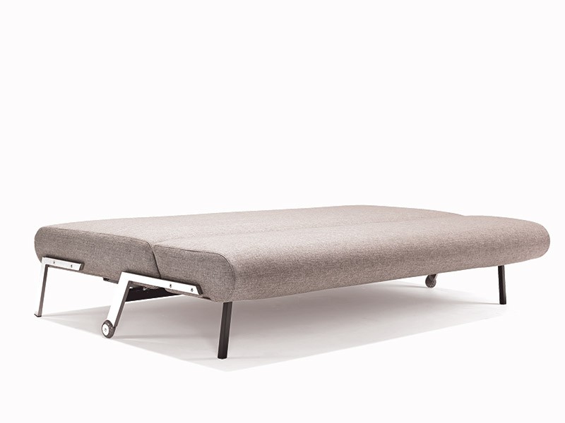 Contemporary Light Fabric Contemporary Sofa Bed with Chrome Legs - Click Image to Close