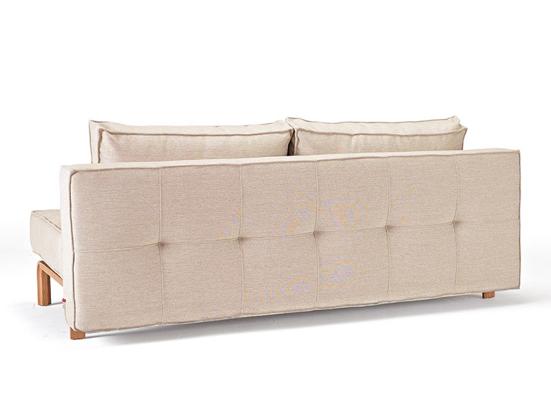 Stylish Fabric Upholstered Deluxe Sofa Bed with Oak Legs - Click Image to Close