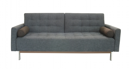 Beige or Grey Contemporary Tufted Fabric Sofa Bed - Click Image to Close