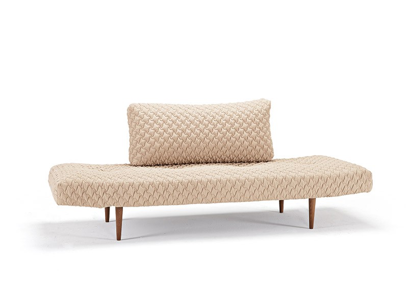 Daybed Sofa Bed in Sand Finish With Oak Legs - Click Image to Close