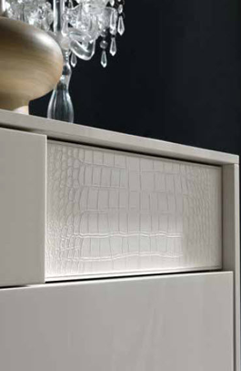 White Crocodile Leather Bedroom Furniture