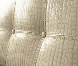 Padded Italian Leather Headboard in Crocodile