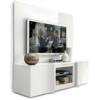 White Wood Italian Media TV Stand