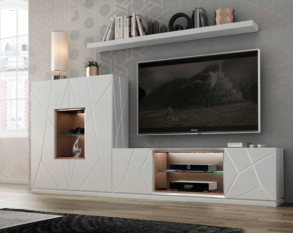 Contemporary Audio Rack in White - Click Image to Close