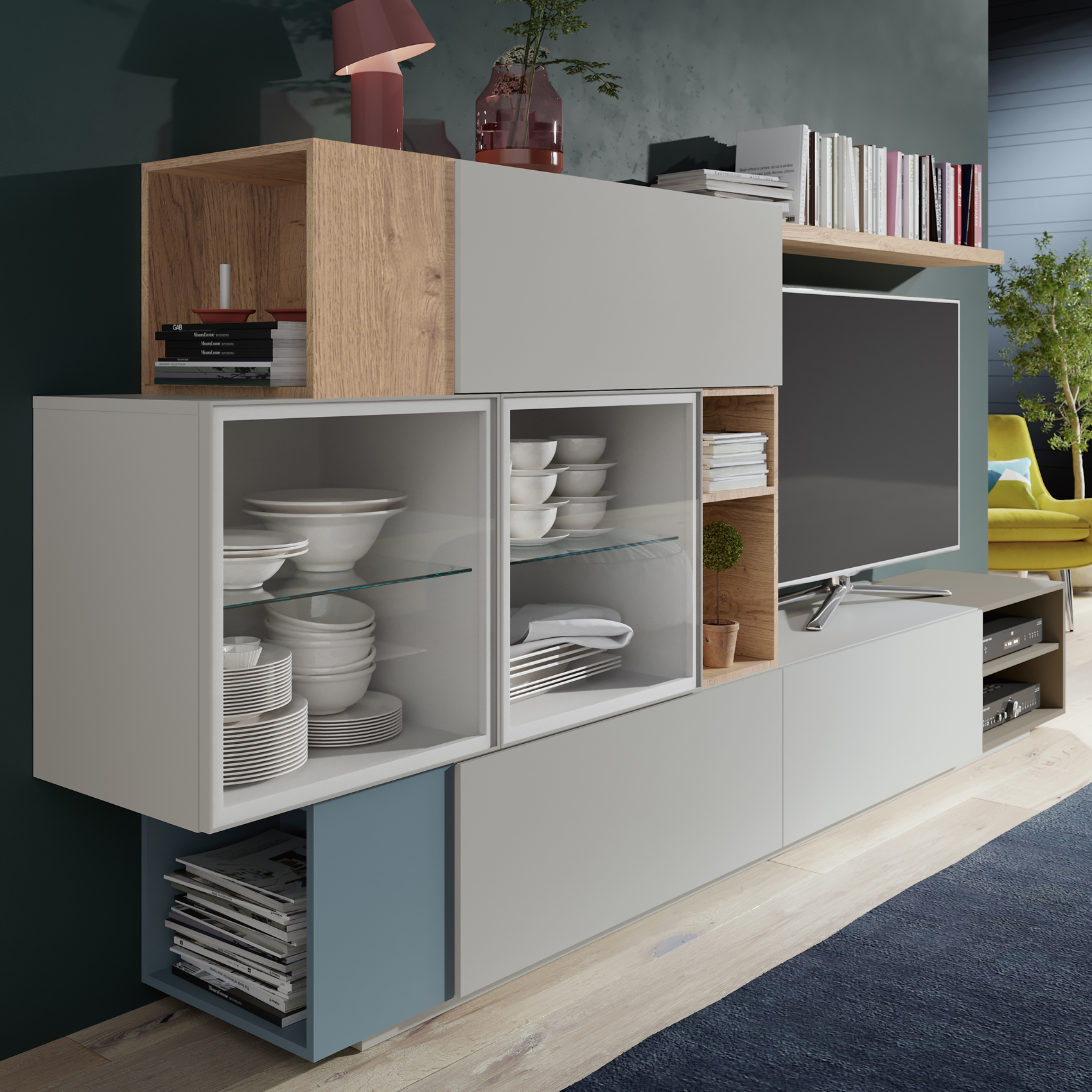 Contemporary Wall Unit for Any Interior - Click Image to Close