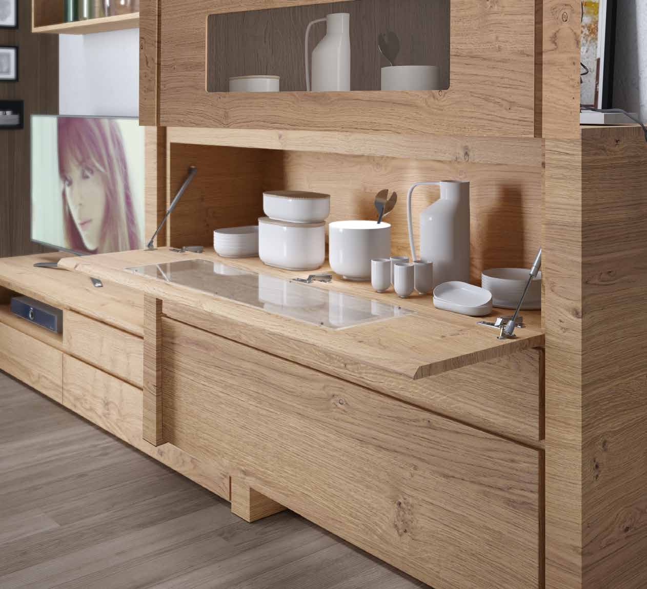 Elegant Montana Oak Natural Wood Wall Unit - Click Image to Close