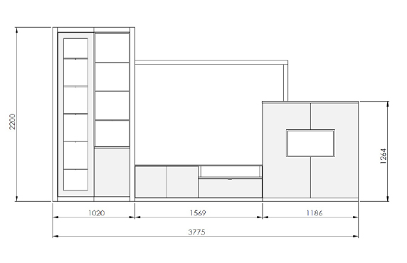 Elite White Wall Unit with Illuminating Light - Click Image to Close