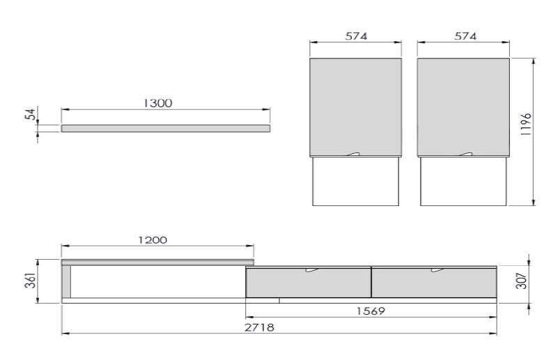 Elite White with Natural Wood Color Wall Unit - Click Image to Close