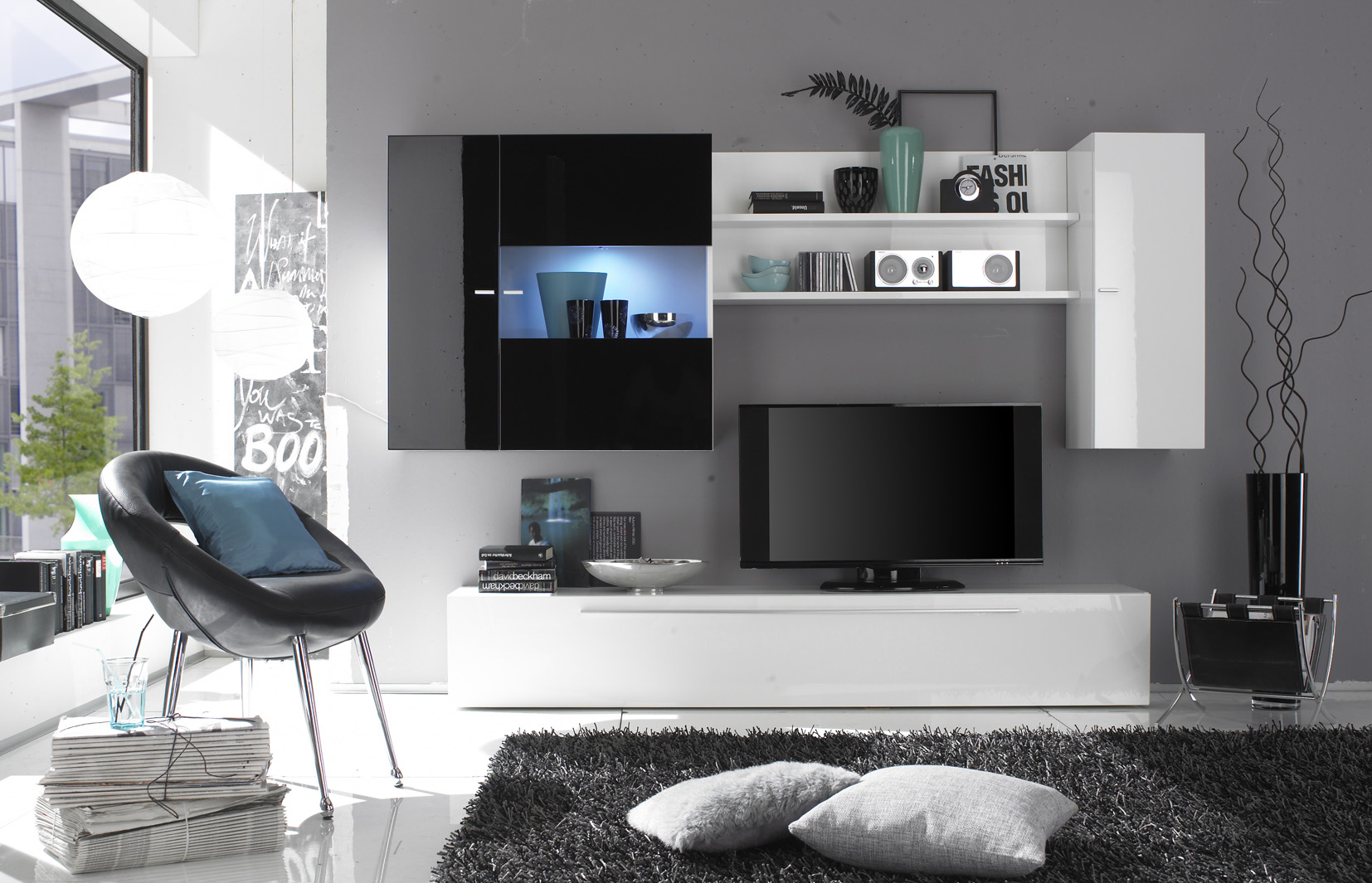 Shop wall units for living room media TV cabinets