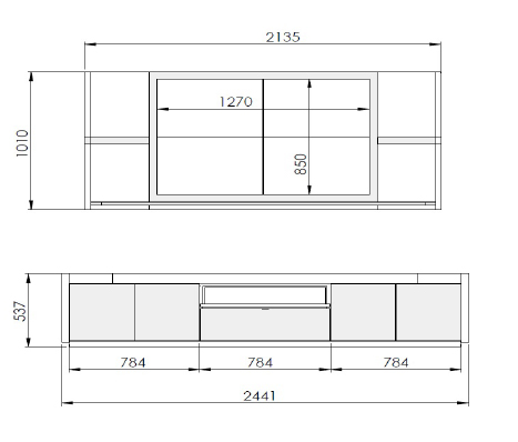 Light Beige Wall Unit with Entertainment Center - Click Image to Close