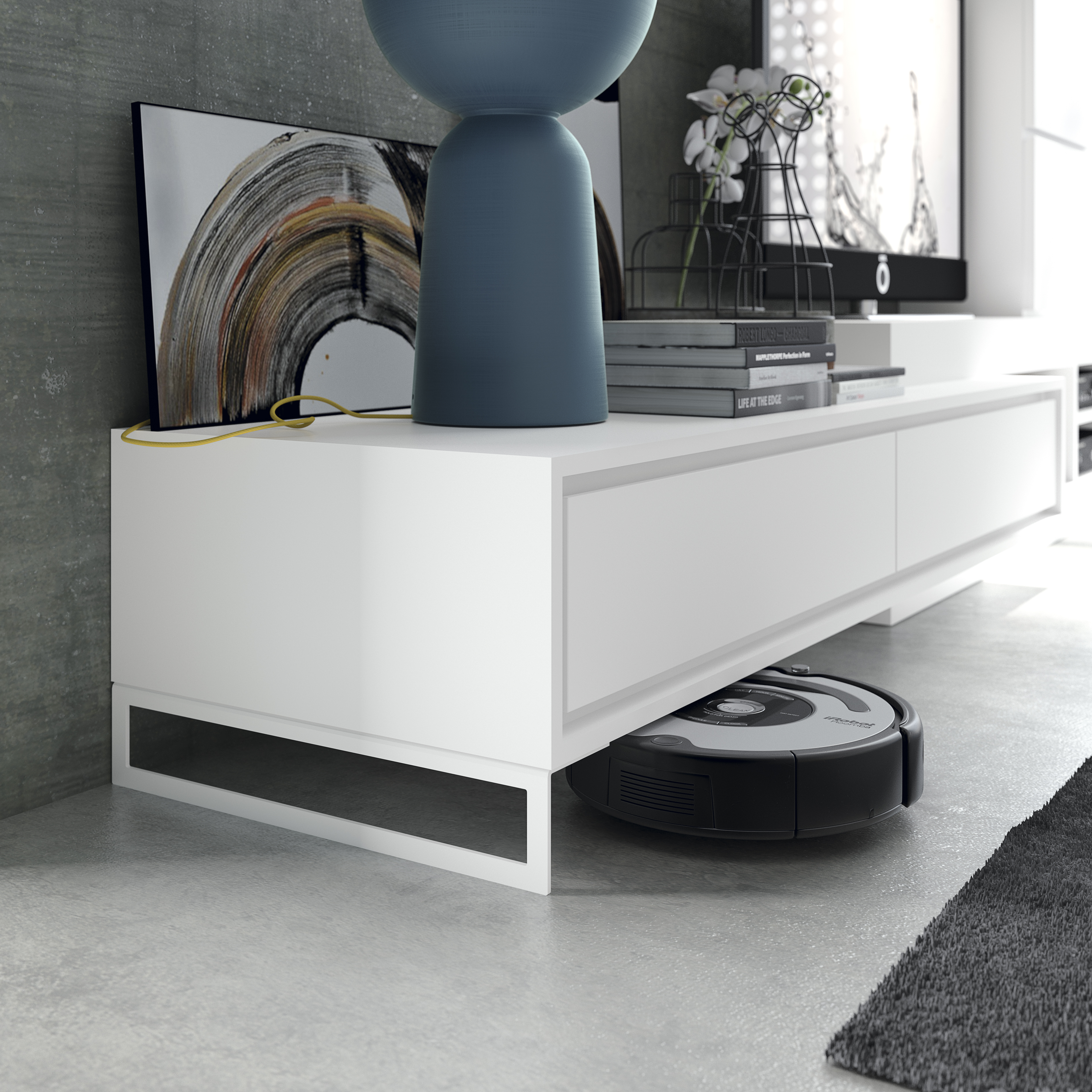 Luxury Matte White Wall Unit - Click Image to Close