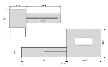 Modern Brown Living Room Wall Unit - Click Image to Close