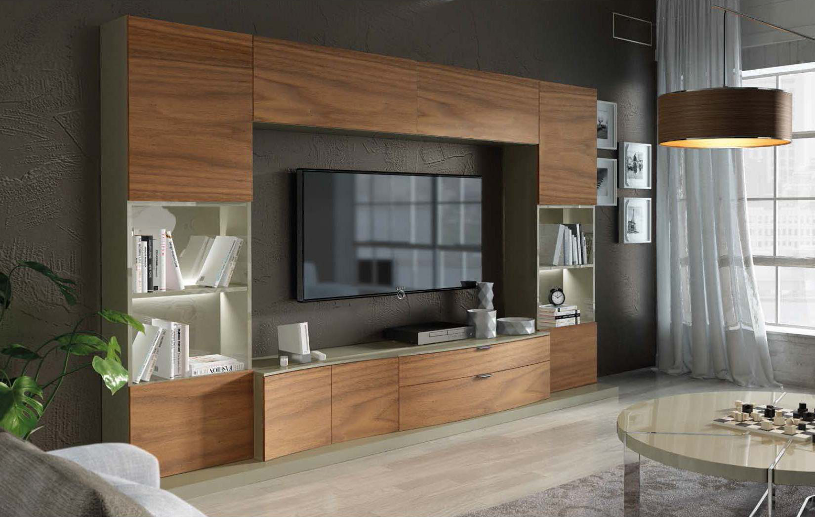 Modern Living Room Wall Unit with Entertainment Center New York New York  Fenicia-Salon-17