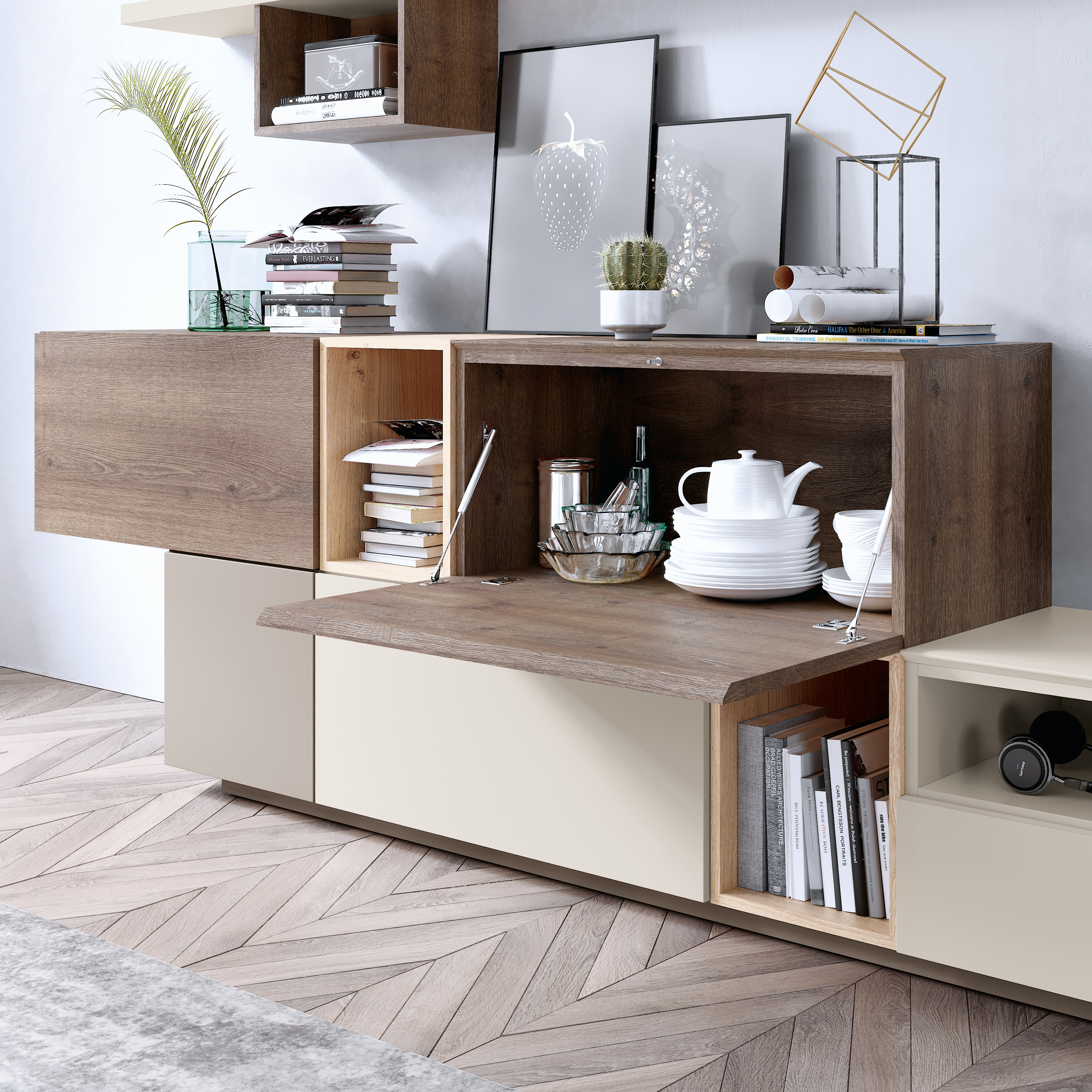 Modern Wall Unit with Contemporary Colors - Click Image to Close