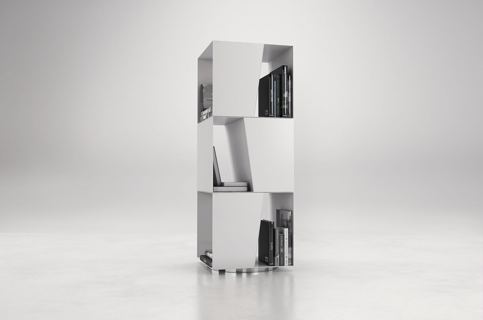 White or Black Rotating Bookcase New York New York MLBON